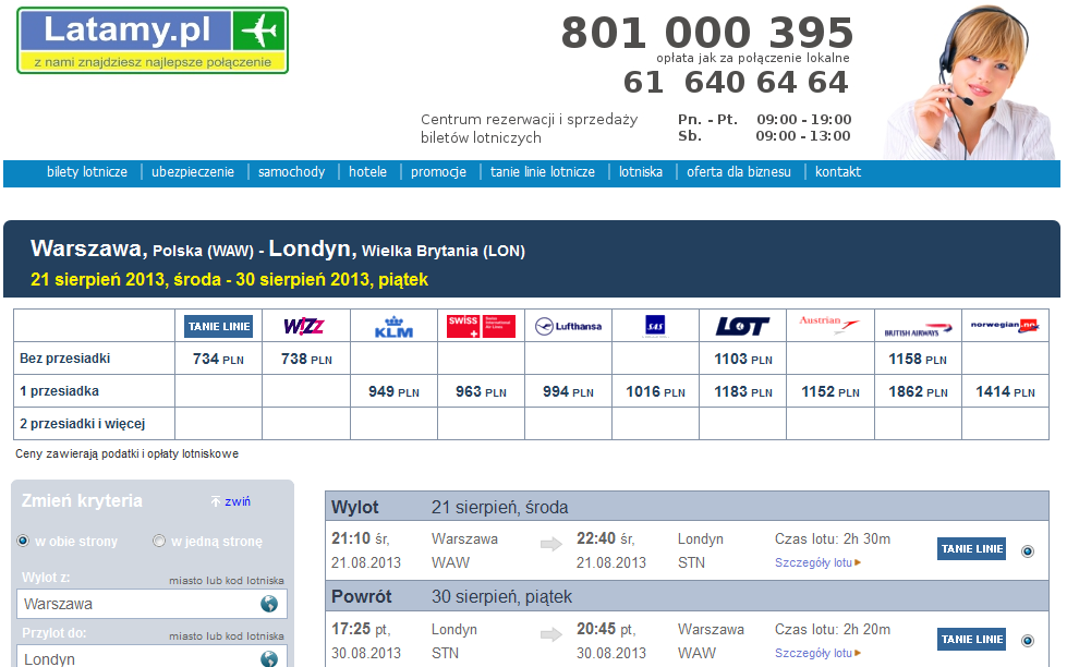 Latamy.pl - lista wyników