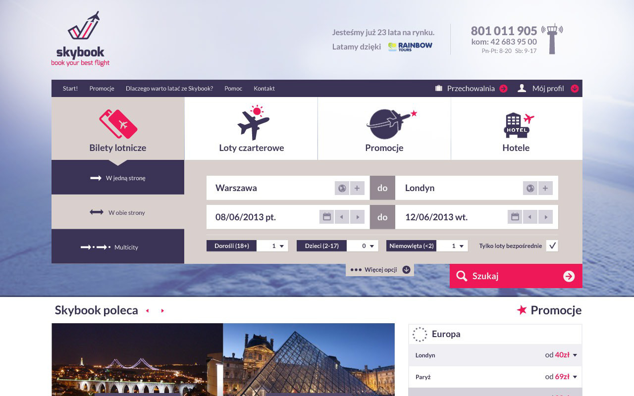 Skybook - strona główna